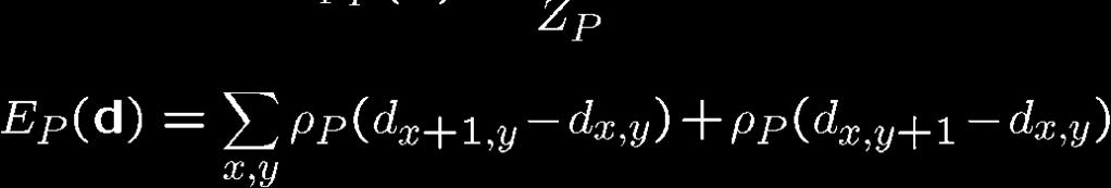 Posteriori (MAP estimate): maximize p M (d I L, I R ) Markov Random Field Probability distribution on disparity
