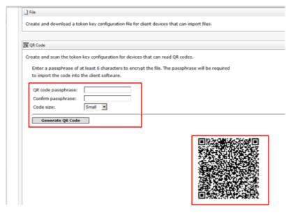 Choose Import from QR Code. Scan the QR Code. Enter the passphrase. Click on Import (IPhone) or OK with Android).