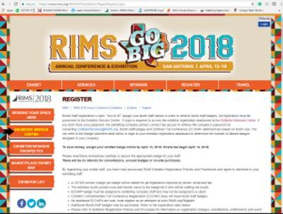 1. Visit www.rims.org/exreg for important information and link to the online system 2.