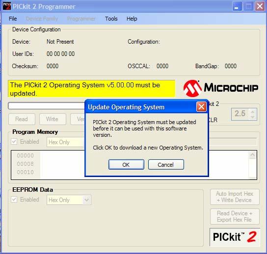 s. For some Window, user might need to update PICkit 2 Operating