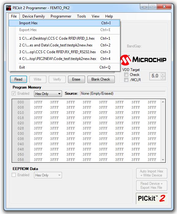 Programming a PIC To program a PIC using the PIC KIT 2 software you will need to