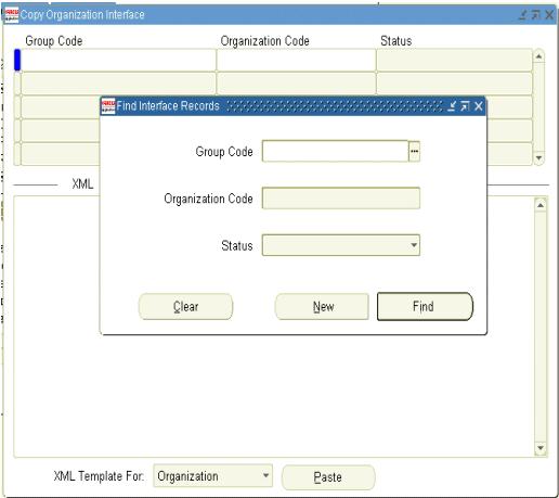 Creating New Inventory Organization Records Note that these parameters are optional, if you do not enter a value for a specific parameter, all records for that parameter will be displayed.