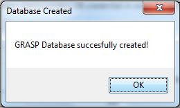page 13 4.1-3. If you don t already have a database named GRASP, the following popup will appear, click on Yes button to make the installer automatically creates a new GRASP database. 4.1-4.