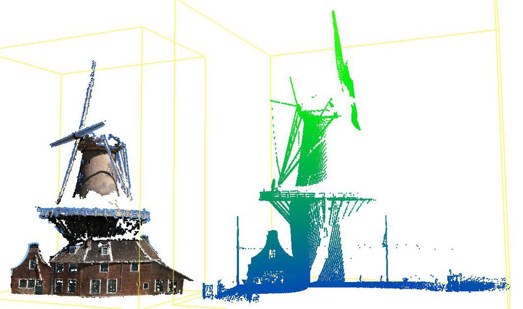 In total 50 iphone images are used for point cloud generation. The resulting point cloud consists of 161, 524 points where each point is represented by (x, y, z, r, g, b) attributes.