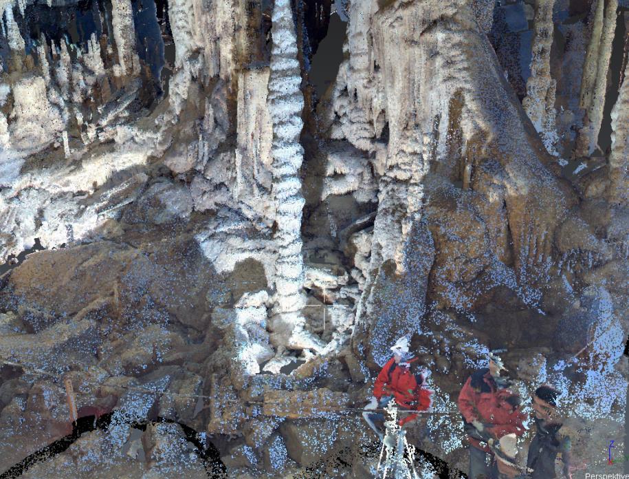 Airborne laser scanning is used to generate the digital surface model above the ground whereas the cave itself is captured using terrestrial laser scanning, Figure 15.