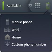 About the interface Indicates the phone number of your current location. For more information, see Setting your location on page 43. This icon indicates whether geo-presence is enabled or disabled.