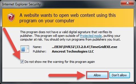 13. A final popup will appear asking you to confirm that you allow this plugin on your browser.