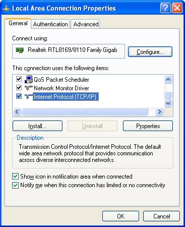 following: Configuring your Network Adapter in Windows Follow the path Start -> Control Panel ->