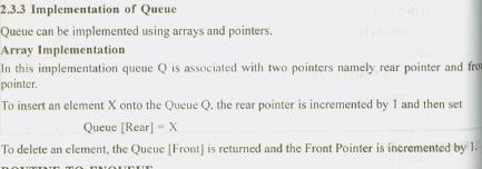 QUEUE ADT A Queue is a linear data structure which follows First In First Out (FIFO) principle,in which insertion is performed at rear end and deletion is performed at Front end QUEUE MODEL Example :