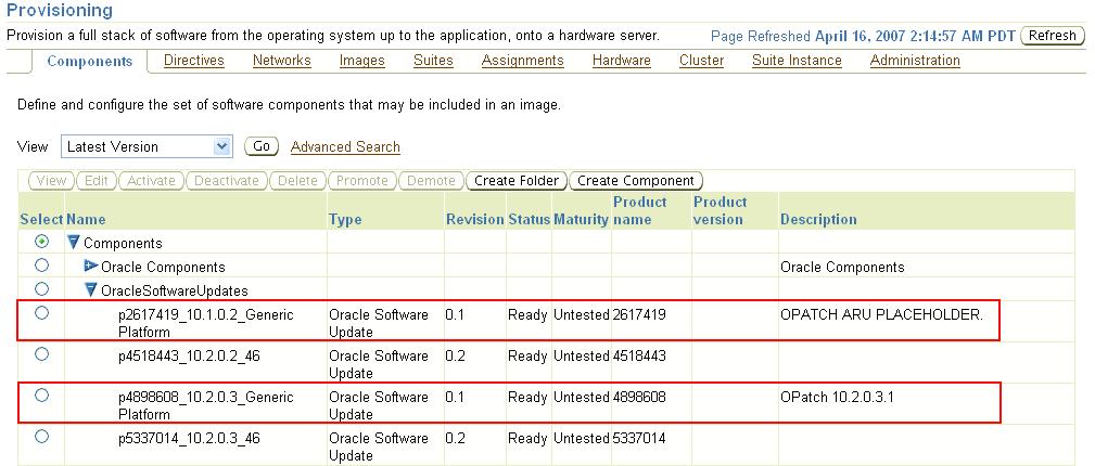 system. From the Deployments page, click on link View/Upload Patch and click Upload Patch. Fill in the details required and upload the patch directly to the software library.