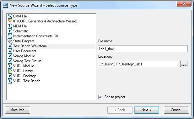 Step 3: Simulator Select Project New Source.