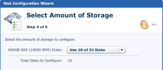 Select the number of disks to use for the storage pool according to the VSPEX Sizing Tool recommendation, as shown in Figure 13. Click Next. Figure 13. Specifying the number of storage disks 8.