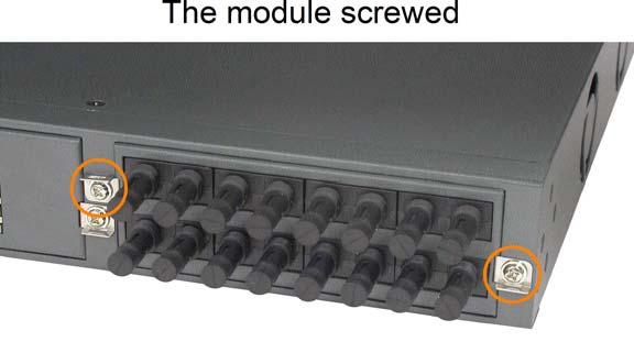 Insert the module into the slot until it is plugged on the slot