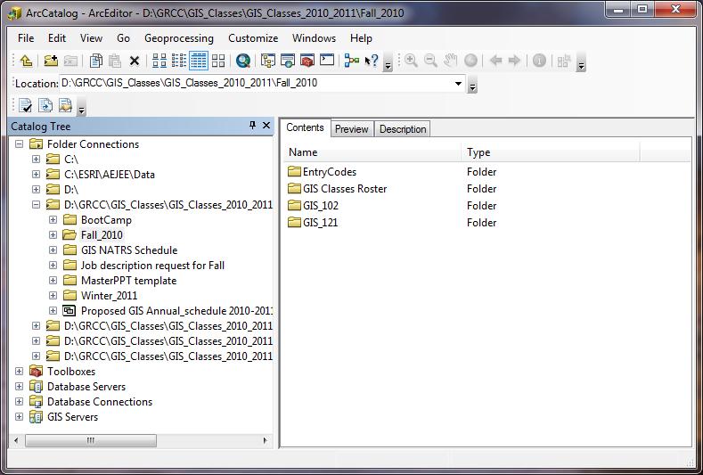 Connect to Folder and browse to the following directory to copy the data folder from: Y:\Sabah_2011_2012\GISBootCampForEducators\Day_1\ to your own workspace. (If you don t have one create one now).