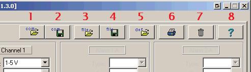 1.3.1.1 Loading configuration parameters The most important actions that can be taken in the Configuration Tab are accessible through the 7 buttons on the top right (see figure below): 1.
