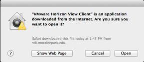 First Launch Setup The very first time you launch the VMware Horizon View Client you will be prompted with additional prompts to configure the client.