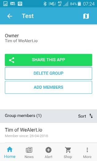Within the group tab, press share this app This way you can invite your neighbours, friends and families to use the