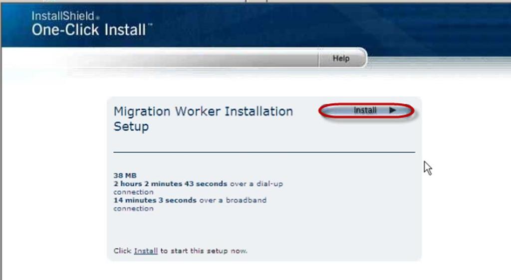 launch Internet Explorer and go to the Migration Control Center/CMTMonitor website. 2.