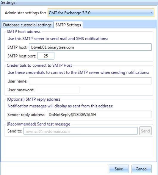 Configuring Alert SMTP Settings Alert SMTP settings are used to send email and SMS alert notifications.
