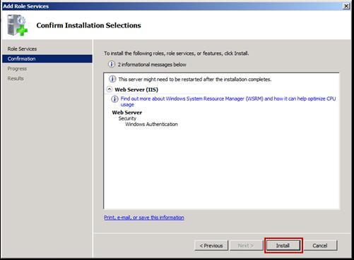 Verify the changes on the Confirm Installation Selections