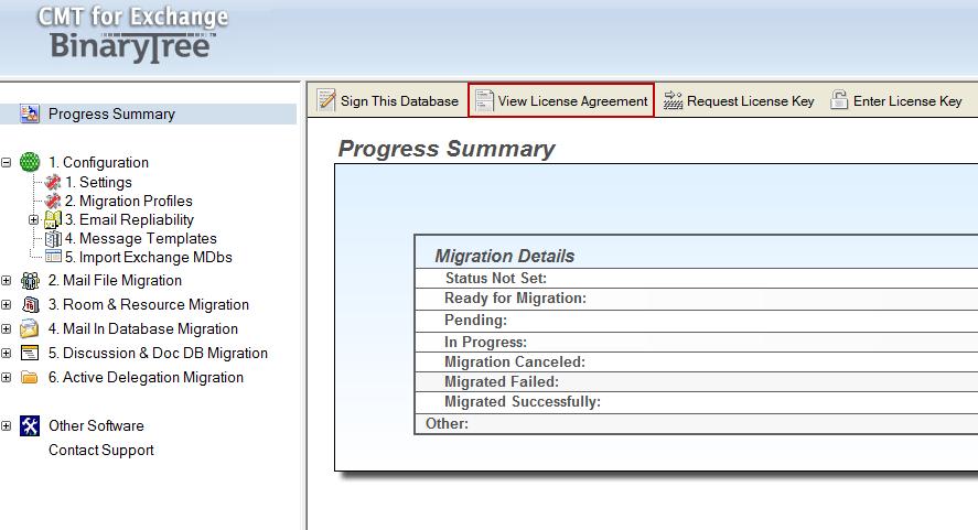 Viewing Licensing Agreement 1. Click View License Agreement from the Data Pane. 2.