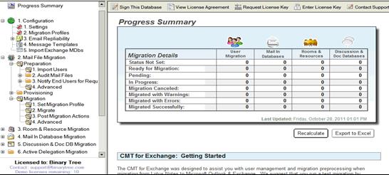 Product Overview CMT for Exchange is an application that migrates IBM Lotus Domino/Notes mail, calendar, contacts, and other databases, such as Rooms & Resources, to Microsoft Exchange.