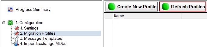 The Default profile is listed in the Data Pane. Creating a Message Template CMT for Exchange manages communication with the end users to be migrated via Notes mail messages.