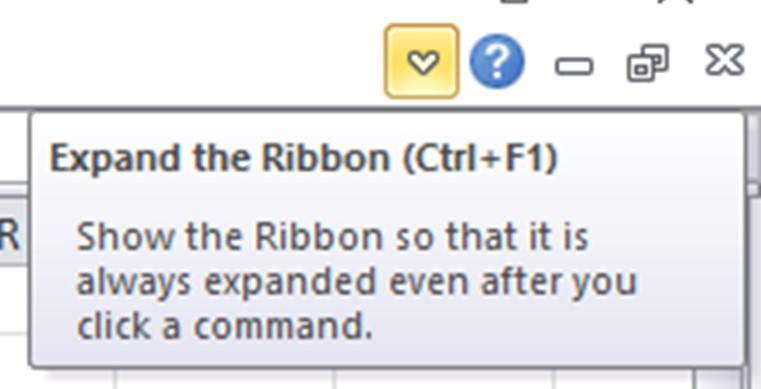 To maximise the Ribbon, click the arrow again.