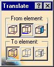 Plane-to-Point Line-to-Point An object or element when moved using this command does not rotate. 1. With your document open, click on the Quick Translate button. The Translate dialog box opens.