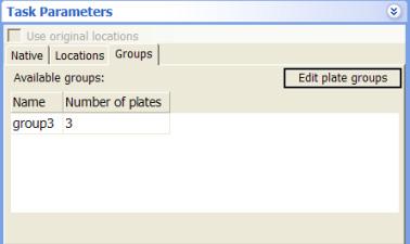 The plate group is listed in the Available groups area of the Groups tab in the