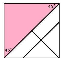 29. Mariana made a quilt square with the design shown below. Which of the following best describes the shaded triangle with the given measures?