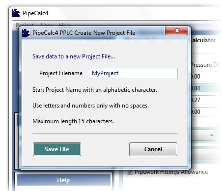 ..' from the Project menu. Both will display the 'Create New Project File' window.