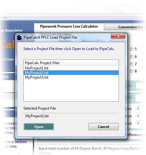 4. Projects: Loading Data from File Select 'Load Project File' from the