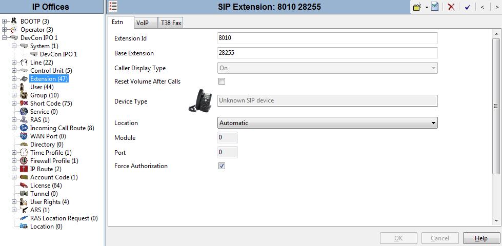 5.4. Administer SIP Extensions From the configuration tree in the left pane, right-click on Extension, and select New SIP Extension from the