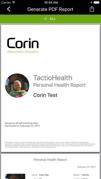 4. Personal Health Report On the main page, at the bottom of the Dashboard, tap on Logbook to
