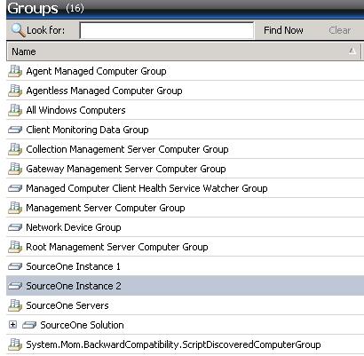 Figure 33 Groups list Configuring a unique Run As profile for the second instance Use the following procedure to configure a second Run As profile and associate it with the Run As account