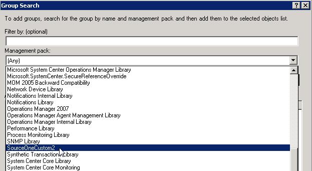 This is the management pack in which the group information is stored. Figure 41 Group Search dialog box b. Click Search.