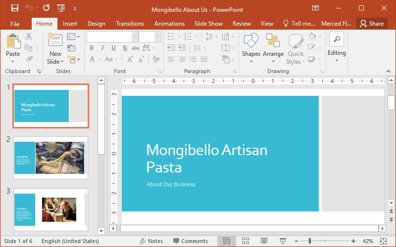 Working with the PowerPoint environment The Ribbon and Quick Access Toolbar are where you will find the commands to perform common tasks in PowerPoint.