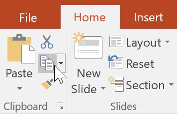 Copying and moving text PowerPoint allows you to copy text that is already on a slide and paste it elsewhere, which can save you time.