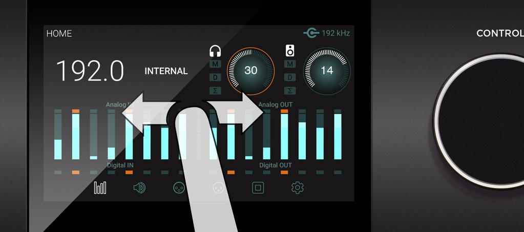 Navigating The Front Panel Touchscreen Most Symphony I/O settings can be controlled from the front panel.