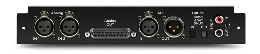 2x6 Analog + AES + 8 Optical Module Provides up to 12 channels of audio input, and up to 16 channels of audio output.