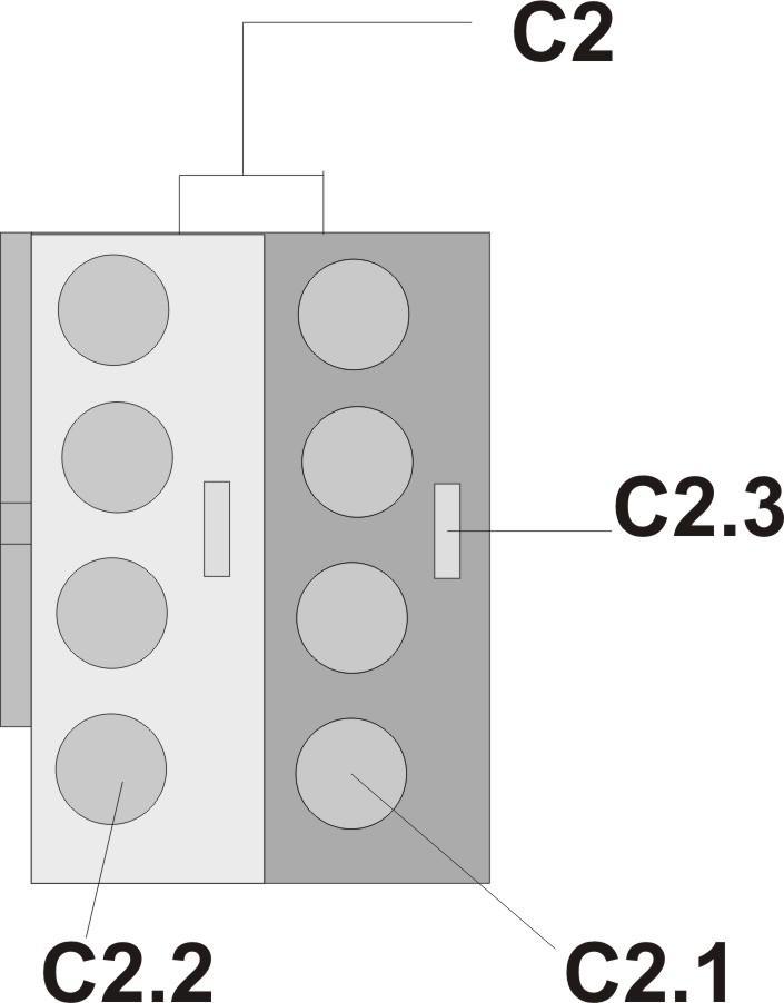 Wiring Slipping off/on bus connection blocks The bus terminal block (C2) consists of two components (C2.1 and C2.2) with four terminal contacts each. Take care not to damage the two test sockets (C2.