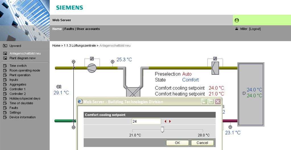 Visualize plants Web server OZW772... allows for visualizing technical equipment in buildings via plant web pages.