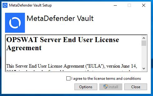 2. Read the License Agreement and select "I agree to the license terms and conditions" if you