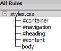 27) Right click on <style> and select Delete. 28) Your CSS Styles panel should now look like the example above.