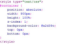 6) Adjust the CSS code so that it looks like the following. Width 900px The container will be 900 pixels wide.