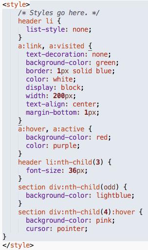 Example: CSS Links week7-samplecodes/stylinglinks/stylinglinks2.