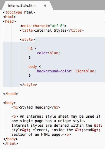 Review: Inline Styles To use inline styles, add the style attribute to the relevant element The style attribute can contain any CSS property Violated separation of content/style An inline style may
