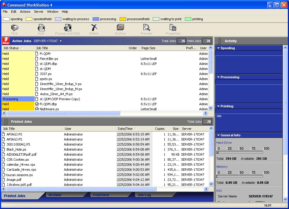 COMMAND WORKSTATION, 14 Using Command WorkStation, Windows Edition After you install and configure Command WorkStation, you can begin using it to monitor and manage jobs on the CX3641MFP.