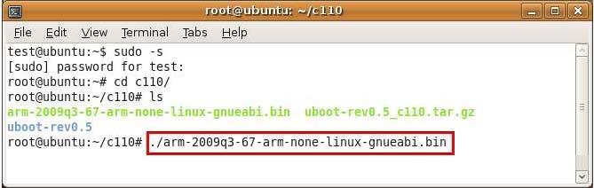3.2. U-boot Compilation Install arm-2009q3-67-arm-none-linux-gnueabi.bin which Is in CD /SRC/Android2.